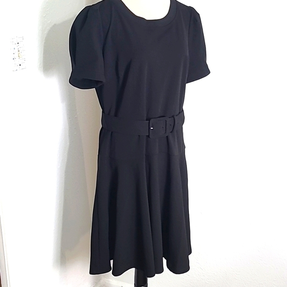 Karl Lagerfeld Elegant Black Scuba Crepe Dress, Size 14, NWT - Picture 3 of 13